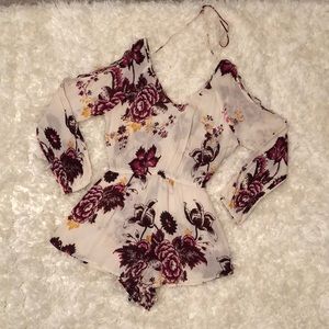 Billabong - long sleeve floral romper - size small